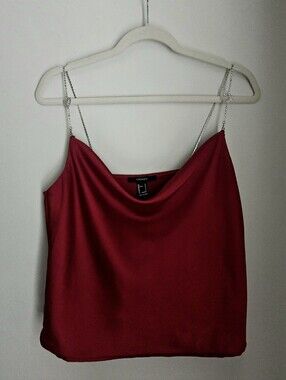 Forever 21 Red Satin Cami Tank